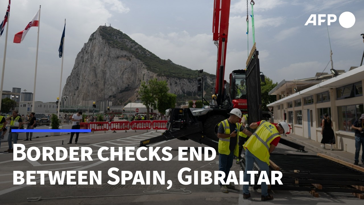 People cross Gibraltar-Spain border as custom checks end | AFP