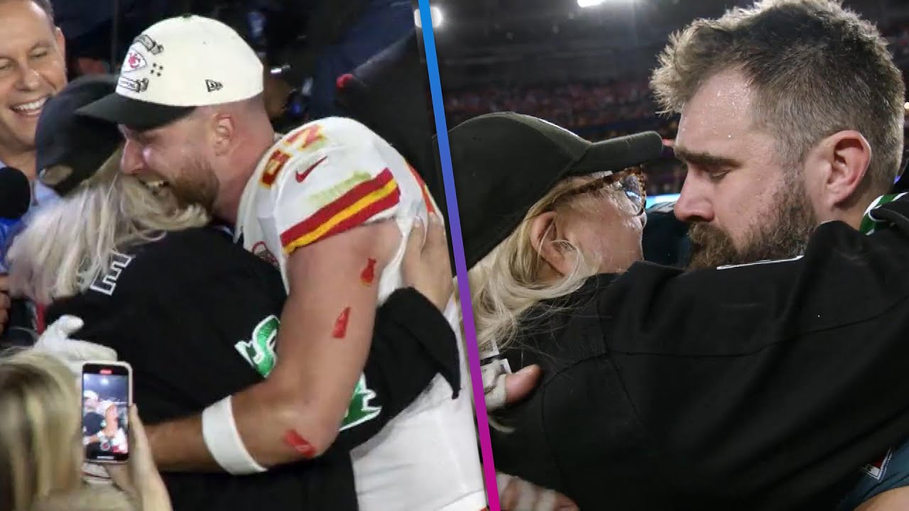 Kelce Brothers IN TEARS During Reunions With Mom After Super Bowl LVII