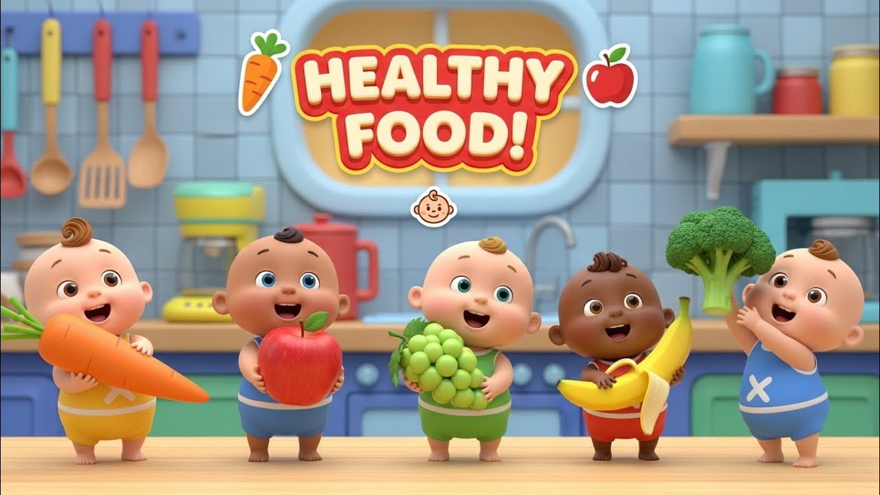 Mini Babies Healthy Food 🥕🍎👶 | Eat Healthy & Grow Strong | 3D Cartoon