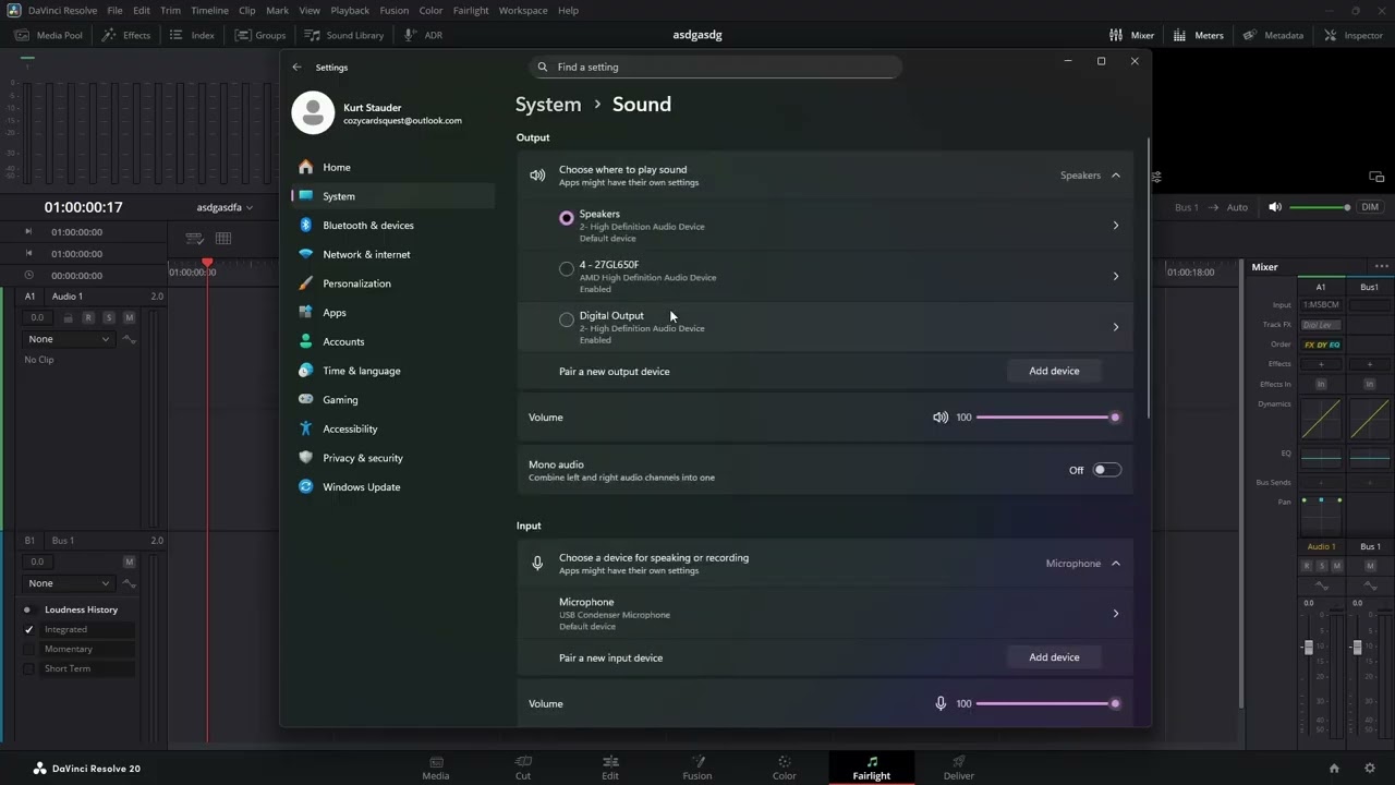 Davinci Resolve 20 Not Recording Audio. This fixed my problem