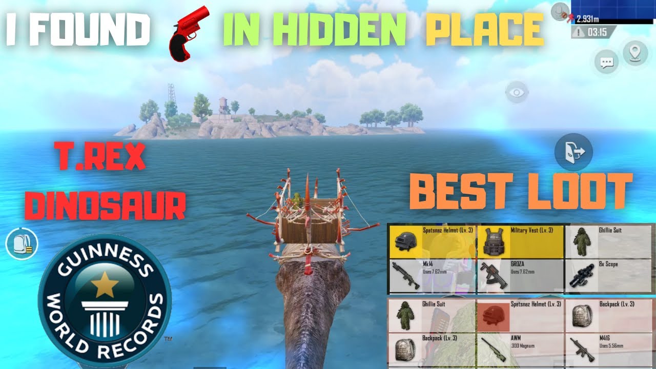 Traveling To Spawn Island Hidden Place By T REX Dinosaur Got Flare Gun Best Loot World Record Pubg