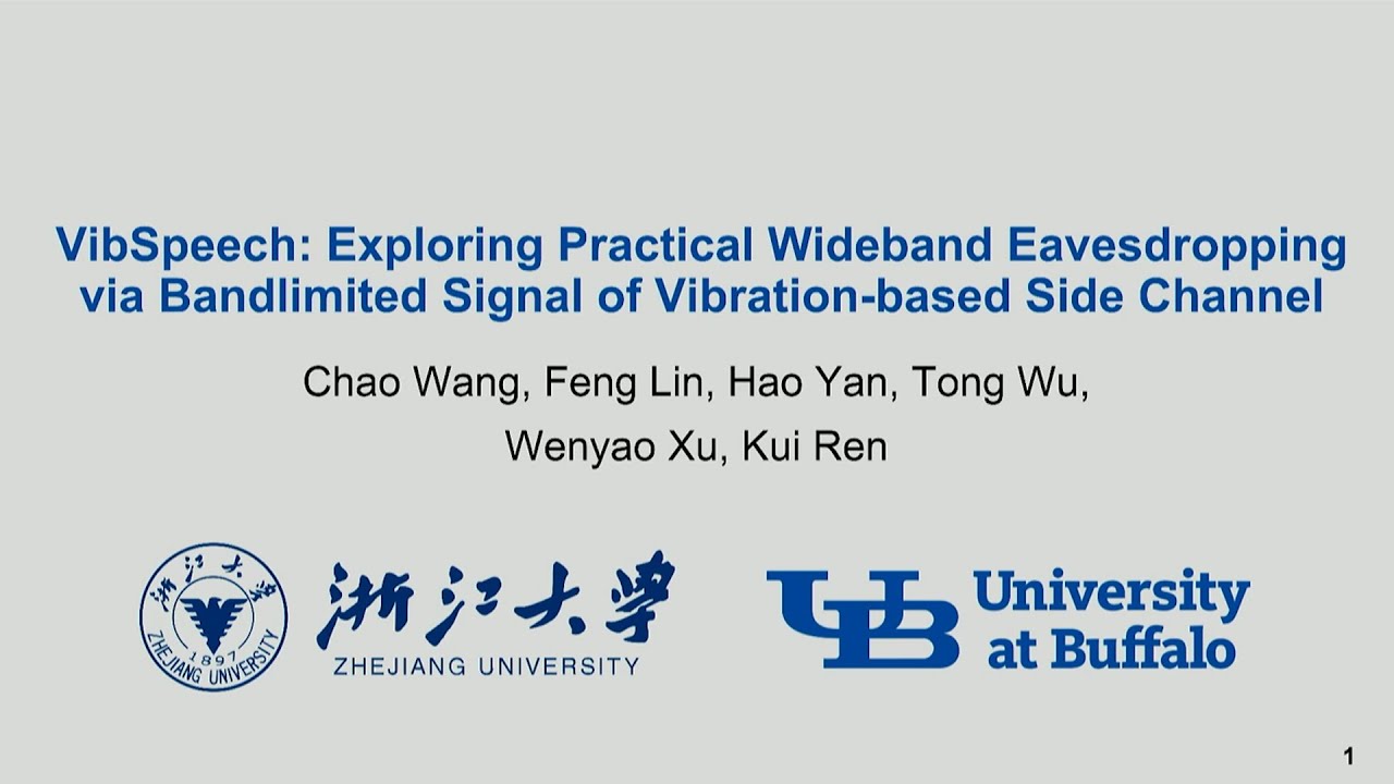 USENIX Security '24 - VibSpeech: Exploring Practical Wideband Eavesdropping via Bandlimited...