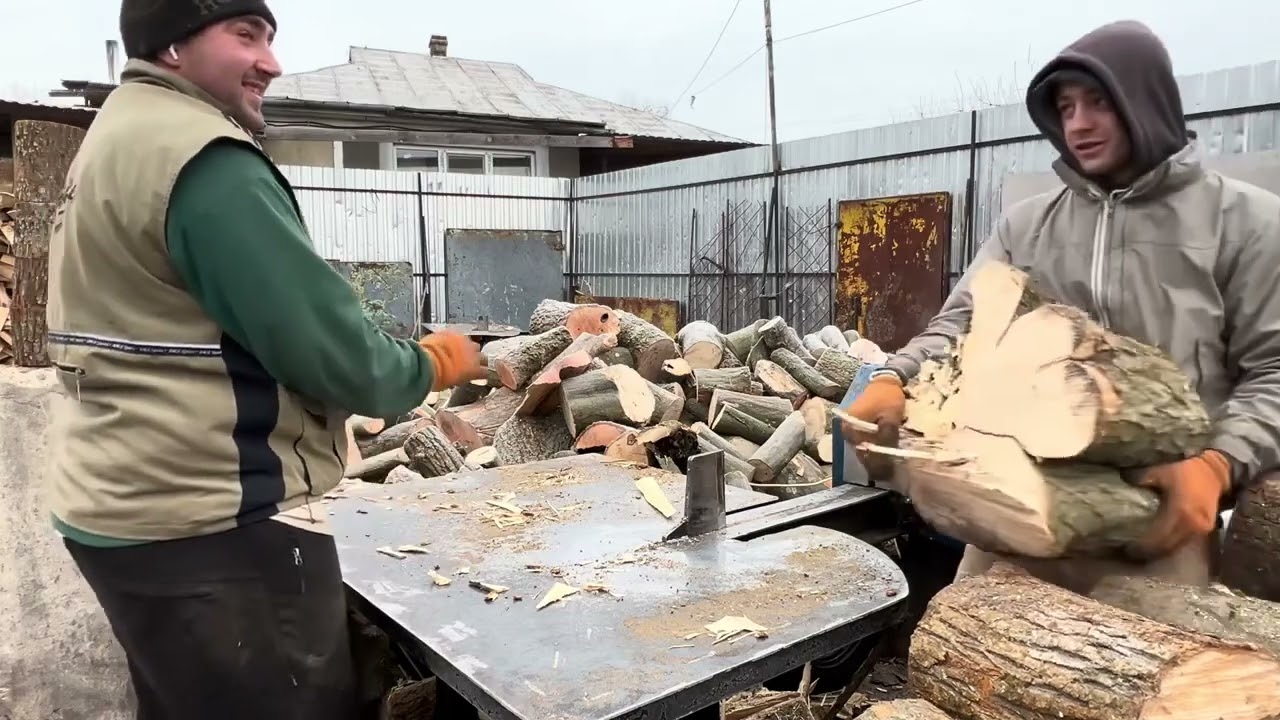Massive Logs Turned into Firewood Under Pressure