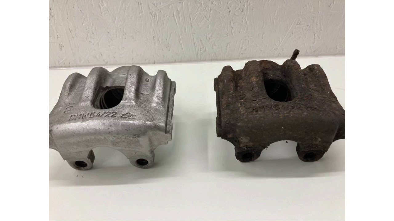 Powder coated BMW E36 brake calipers.
