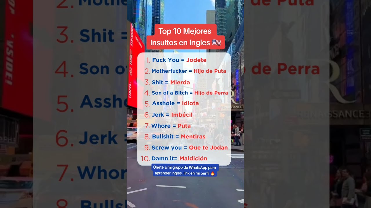 Malas palabras en Ingl&eacute;s 🇺🇸☑️  #inglesonline #cursodeingles #aprenderingles