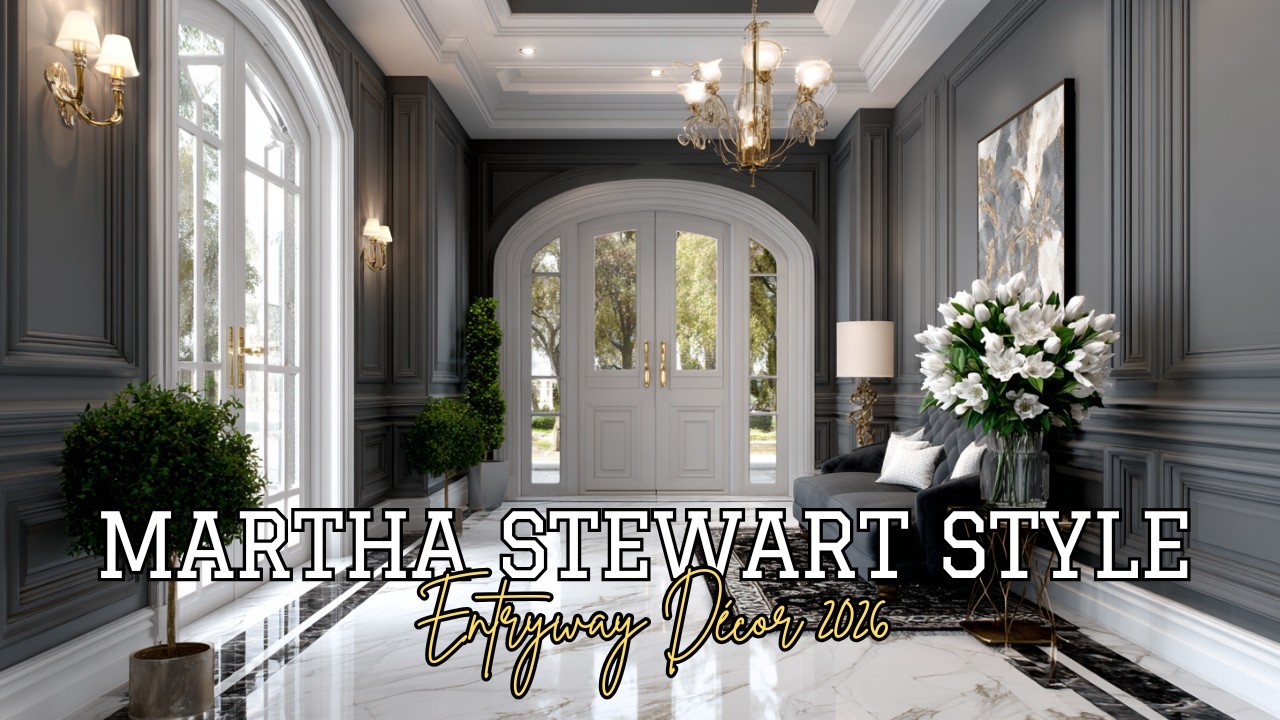 Martha Stewart Entryway D&eacute;cor 2026 🤍 | Refined Color Styling in Marble White, Gray & Luxe Accents