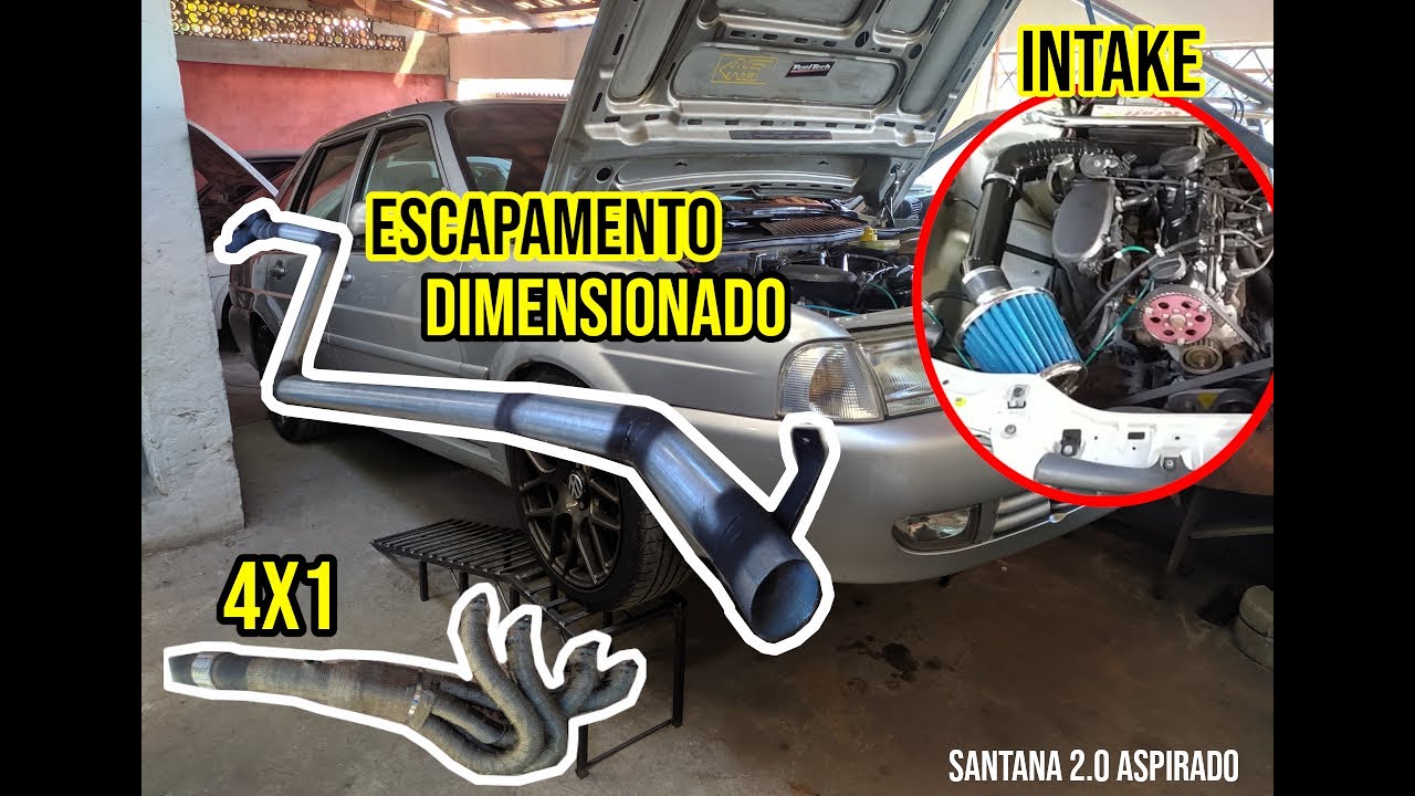 Escapamento FULL / Aspro / Santana 2.0 / Intake - barra anti-torção - partida frio