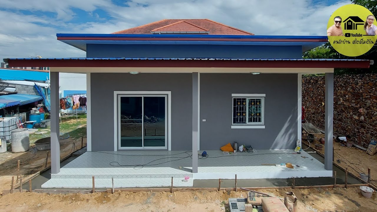 Modern house|บ้านโมเดิร์นสวยๆในพื้นที่80ตรม.2ห้องนอน1ห้องน้ำ สีเทาสวยงามทั้งอำเภอ