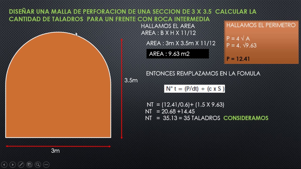 CANTIDAD DE TALADROS DE UN FRENTE DE PERFORACIÓN