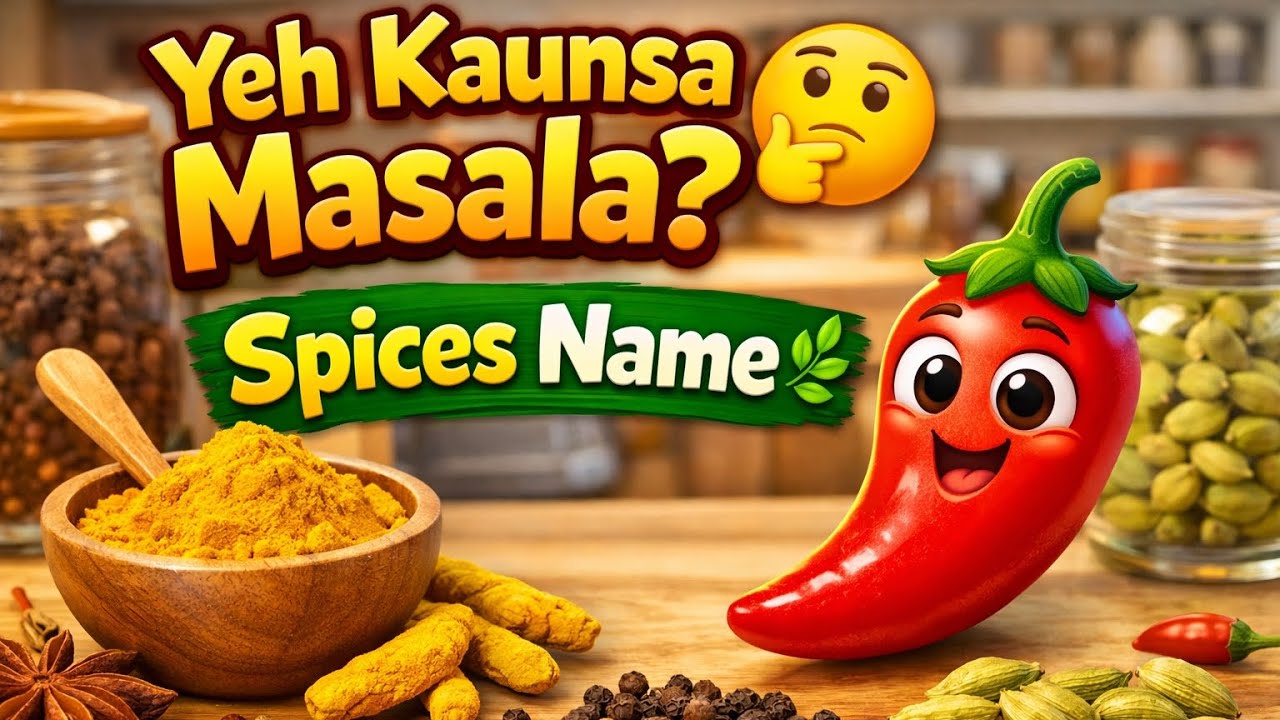 Spices Names | Indian Spices Name | मसालों के नाम | Masala Names in English | Spices for Kids #kids 