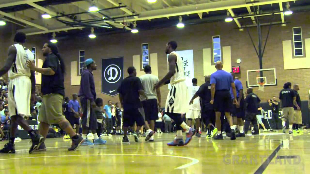 Pistons G Brandon Jennings Smacked by Mike Taylor at Drew League (via Grantland)