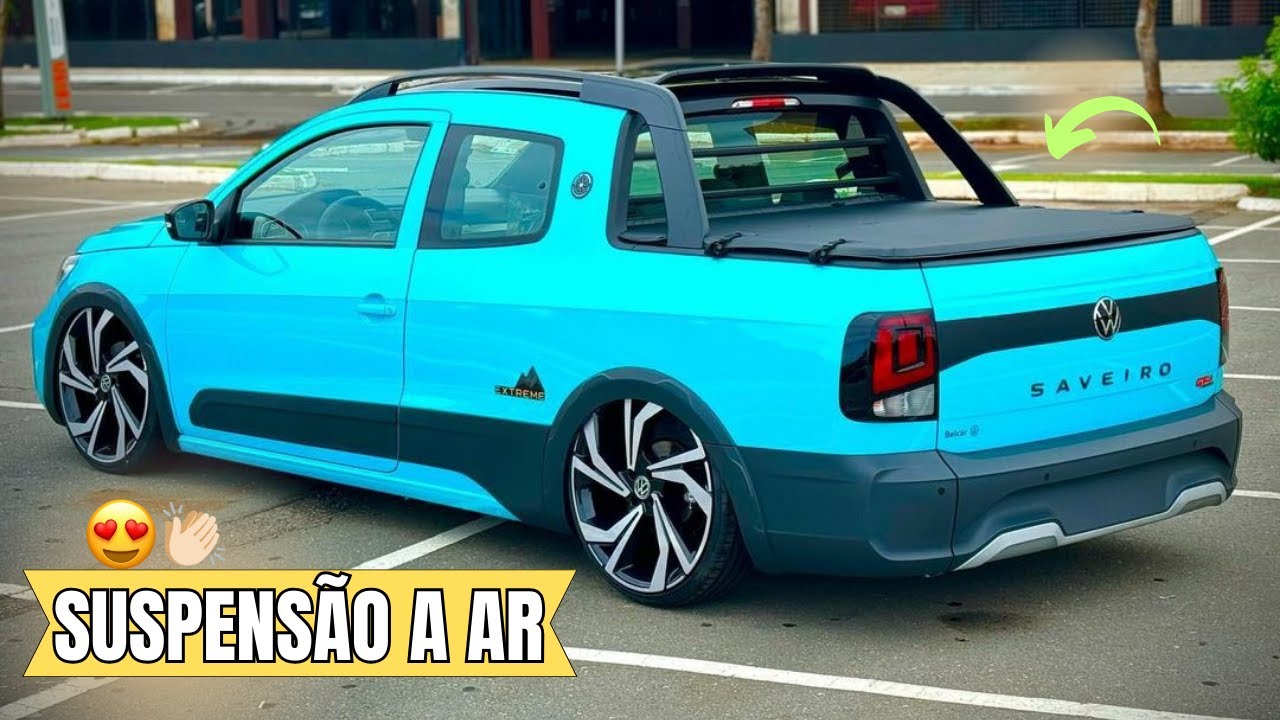SAVEIRO EXTREME 2024 - AZUL BÊBÊ, ARO 20, SUSPENSÃO 😱