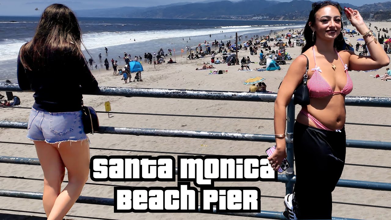 4k🚶‍♂️Walking Santa Monica Pier🌴Beautiful Sunday🌴California 🌊