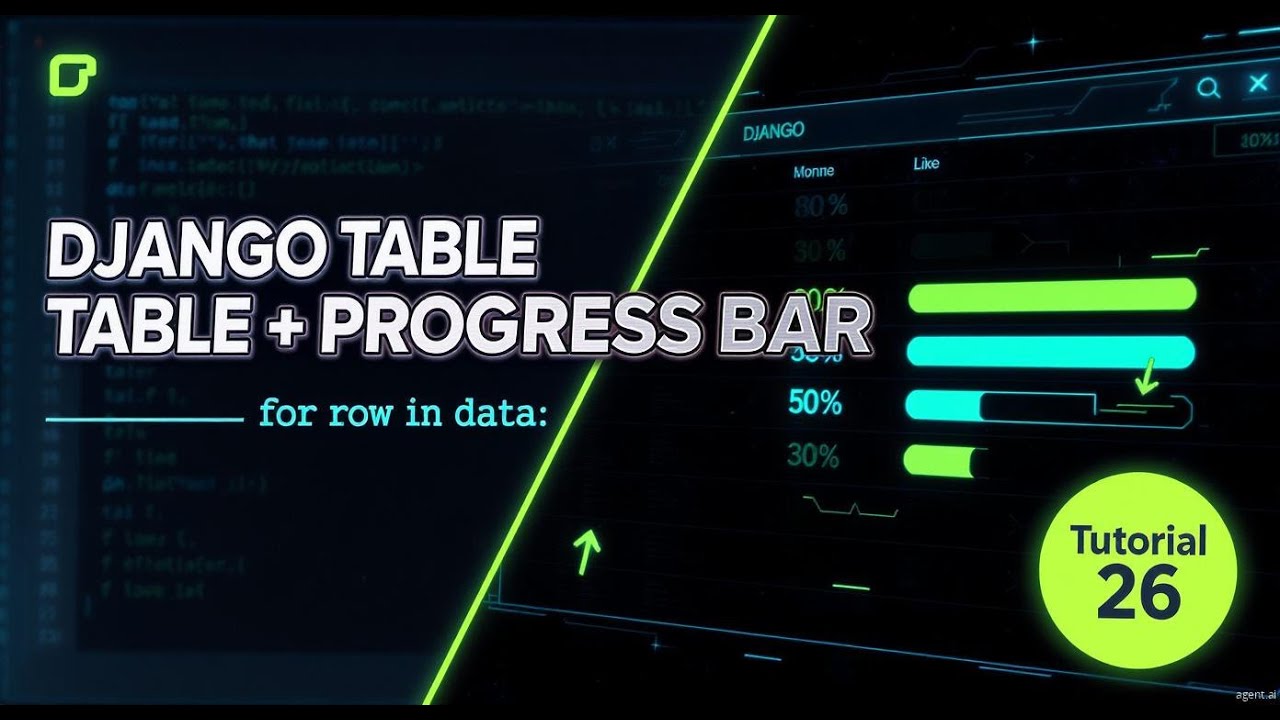 Tutorial 26 - Django Adding Table with Progress Bar | Dynamic Data Display in Django