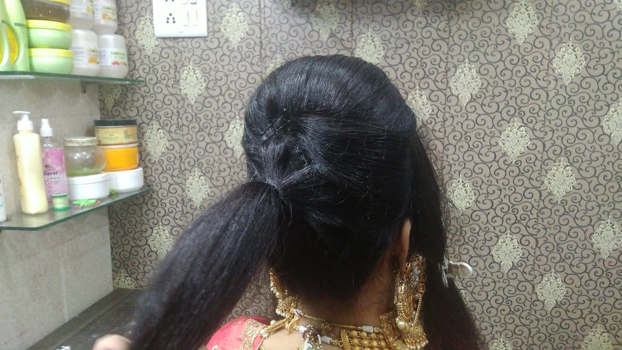 Latest and Beautiful Bun and Decorative Indian Bridal Hairstyle. Step by step in Hindi.