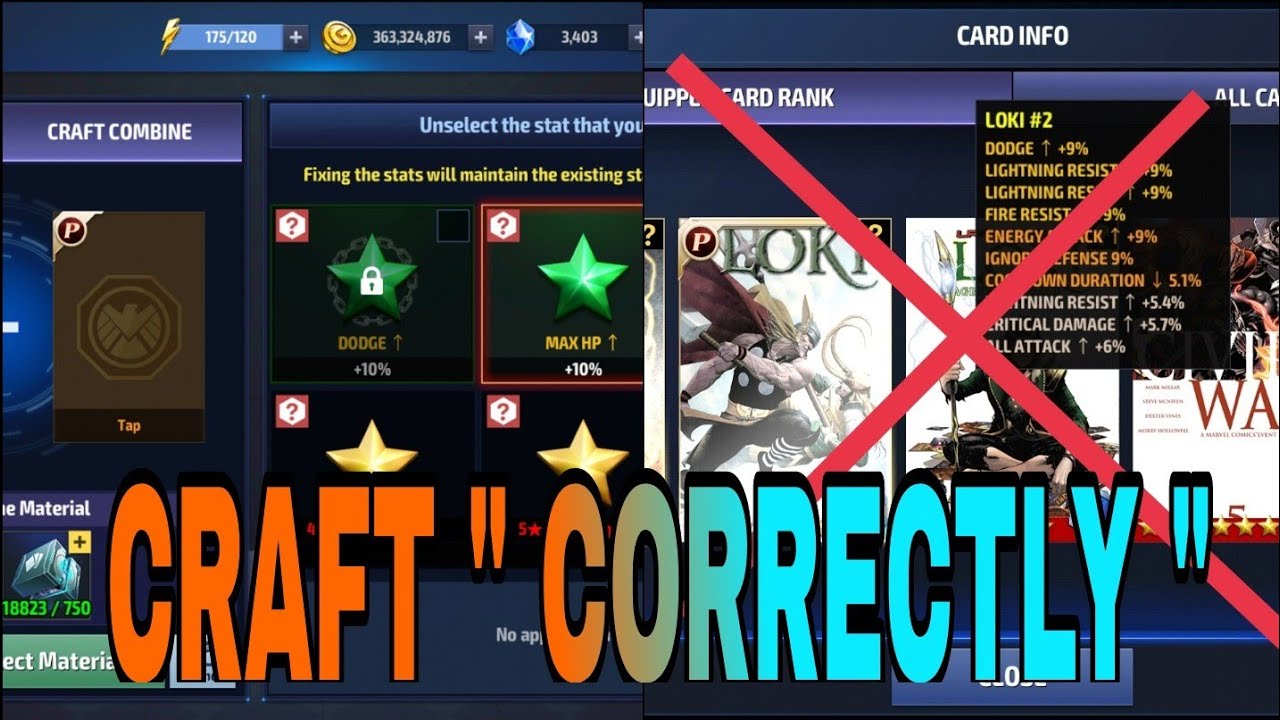 CARD CRAFTING | THE BEST WAY TO CRAFT YOUR CARDS | COMMON MISTAKES | MARVEL FUTURE FIGHT | MFF | F2P