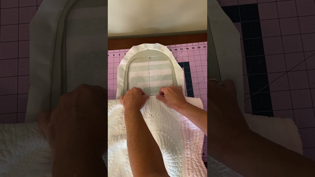 Float Method for Hooping an Heirloom Baby Quilt