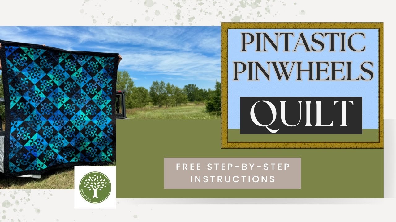 How to Make a Pintastic Pinwheels Quilt, Easy HST Method with NO Squaring Up, FREE Tutorial #quilt