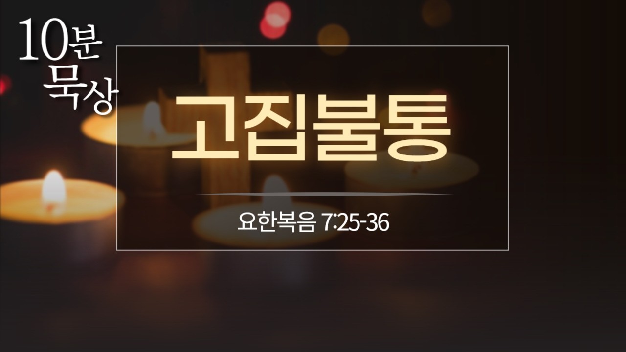[10분묵상] 고집불통 / #요한복음