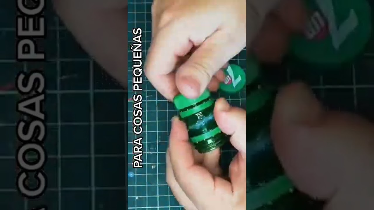 Manualidad de RECICLAJE - Almacenamiento con TAPONES de botellas.
