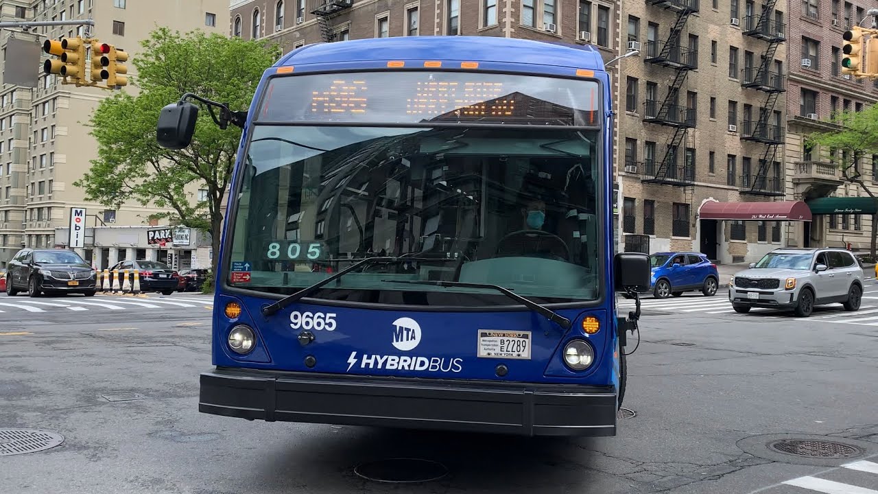 West Side-West End Av Bound 2021 Novabus LFS HEV 9665 M96 Bus Terminating At West Side-West End Av