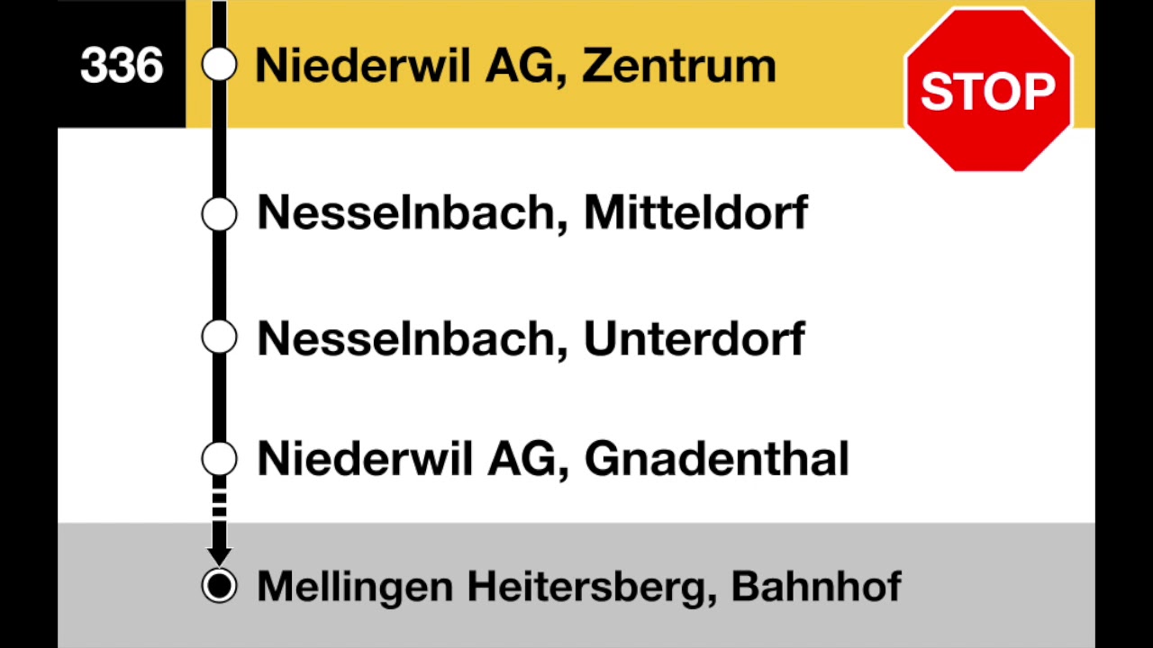 PostAuto Ansagen • 336 • Wohlen AG – Meillingen Heitersberg