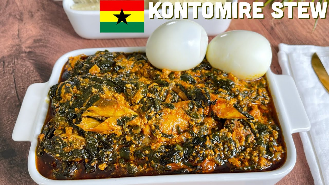 PALAVA SAUCE GHANA || KONTOMIRE STEW GHANA || BEE'SKITCHEN