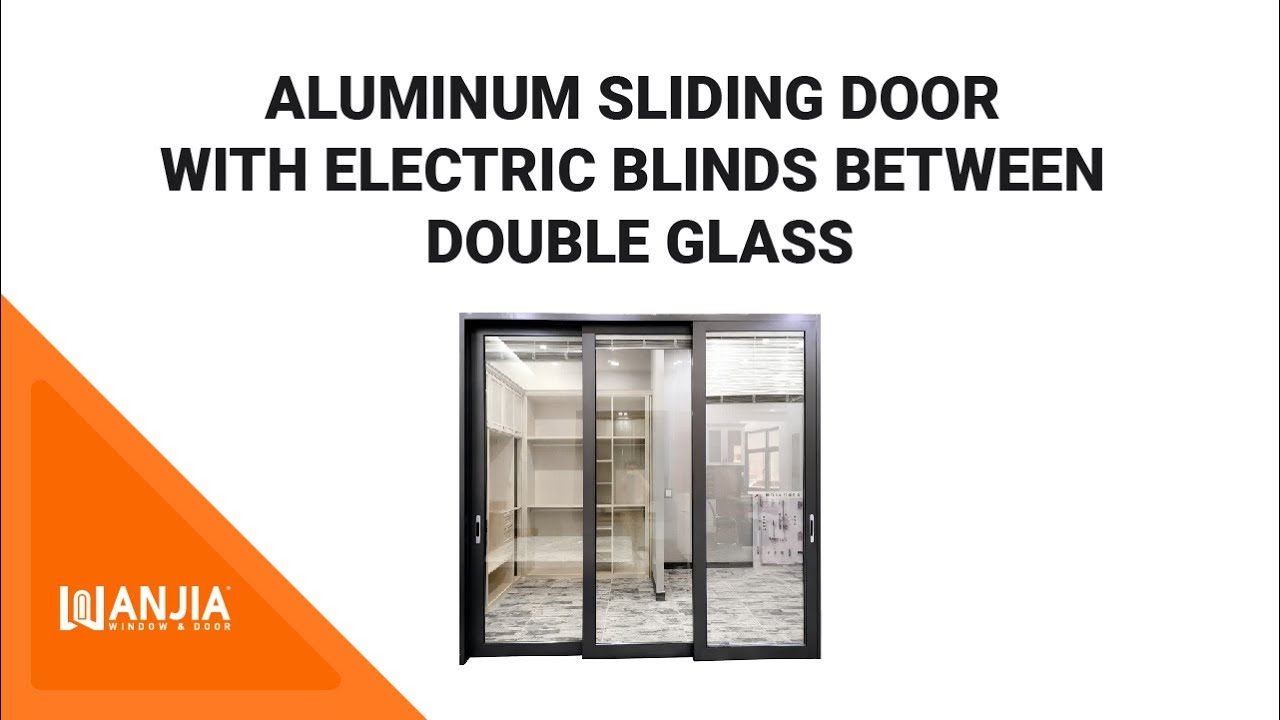 Aluminum sliding door with electric blinds between double glass