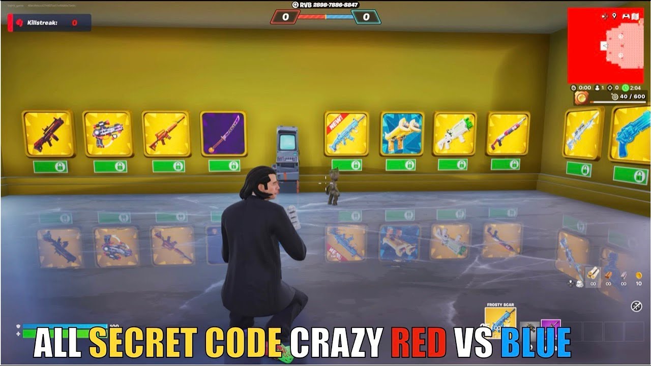 ALL SECRETS CODE CRAZY RED VS BLUE MAP FORTNITE - FIND ALL SECRET CODE LOCATIONS (PART 7)