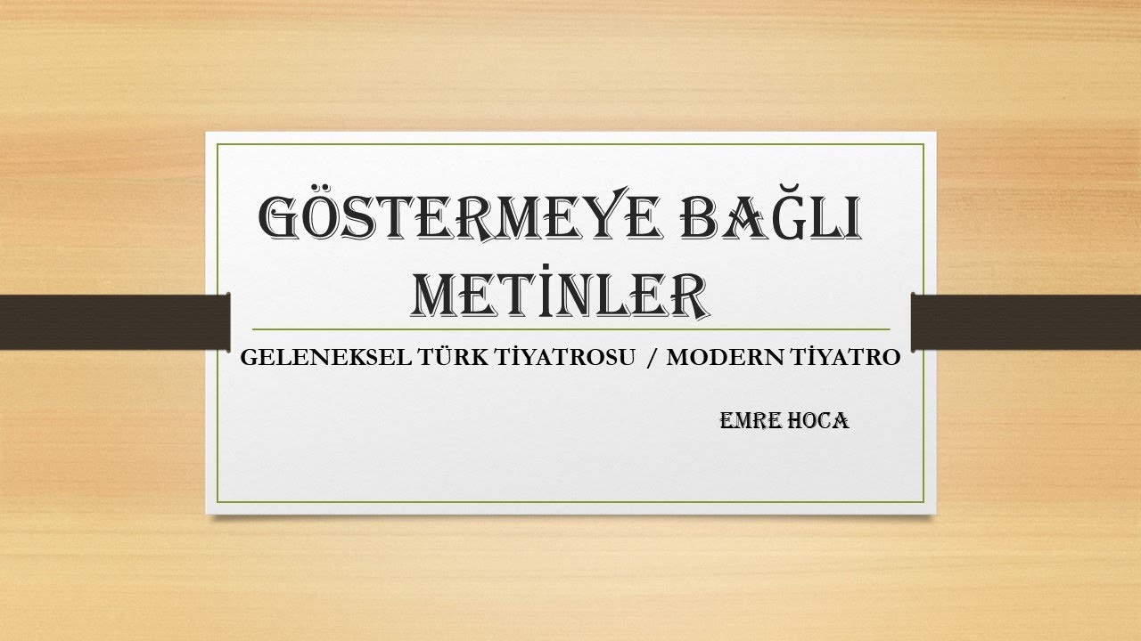 GELENEKSEL TÜRK TİYATROSU VE MODERN TİYATRO #aytedebiyat #tiyatro