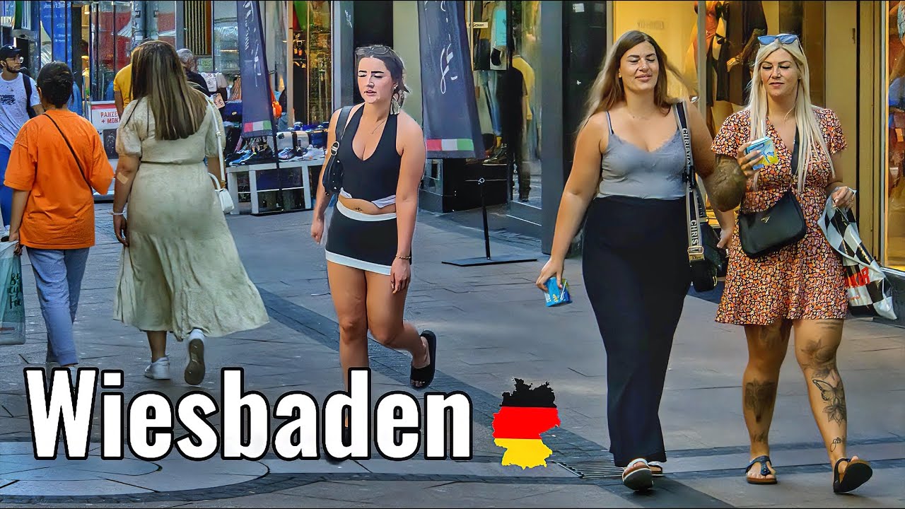 Wiesbaden in Germany/walking tour in Wiesbaden #disco #club #nightlife 4K