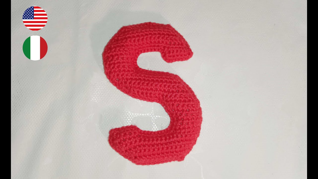 Alfabeto amigurumi lettera S uncinetto