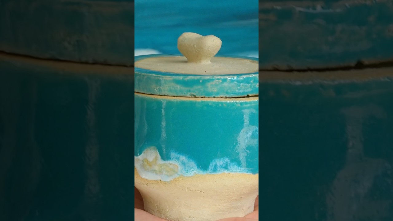Handmade Ceramic Jar with Lid|Pottery ASMR #ceramics #pottery #potteryshorts #viralshorts  #clayart