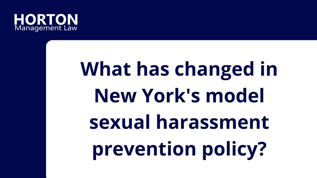 New NYS Model Policy on Sexual Harassment Prevention