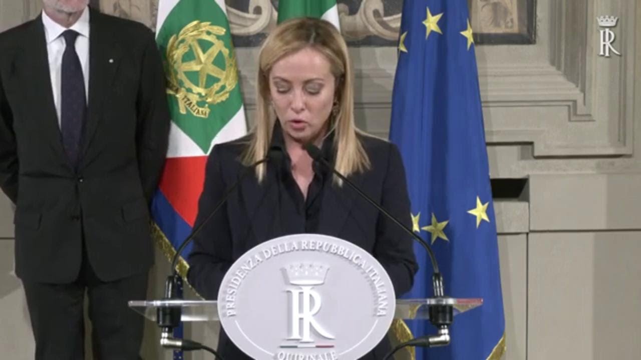 Giorgia Meloni presenta la lista dei ministri del nuovo governo: tutti i nomi