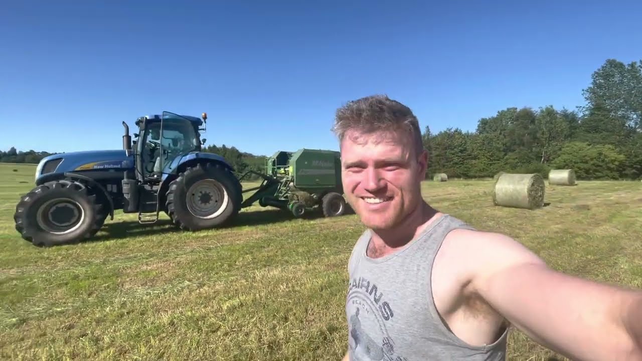 Drews Farmin Life;   BALING 2nd Cut Haylage!! T7040 New Holland Mchale F550 Baler