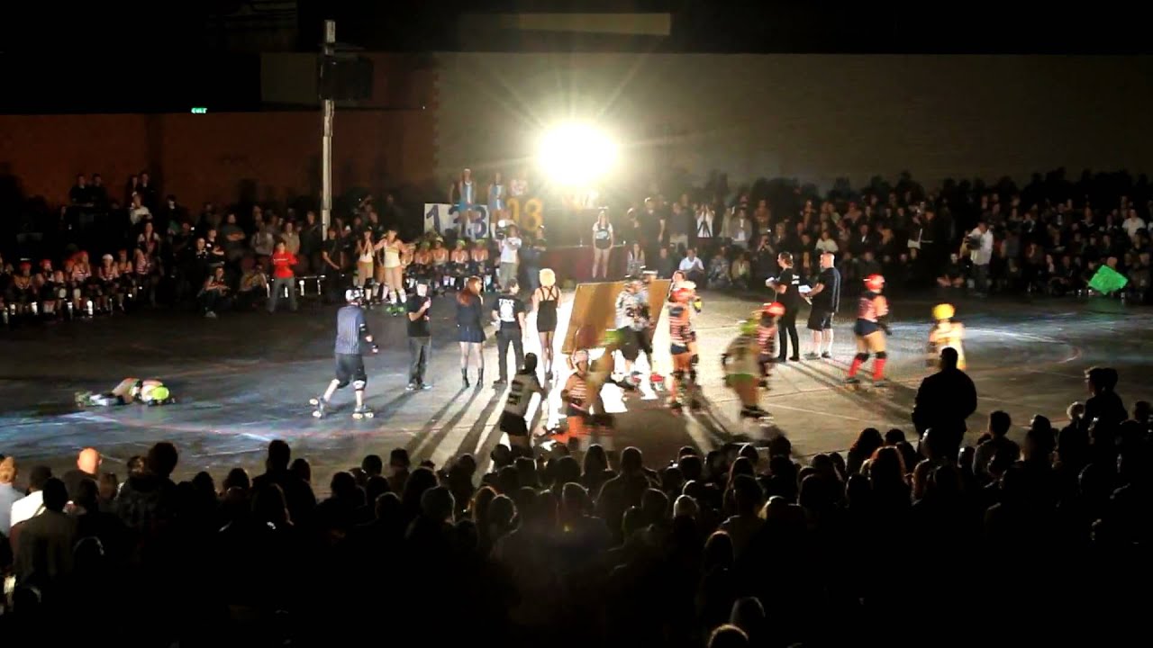 Anita Bonghit Concussion; Clip from Long Beach Roller Derbys Inaugural Bout at the Spruce Goose Dome