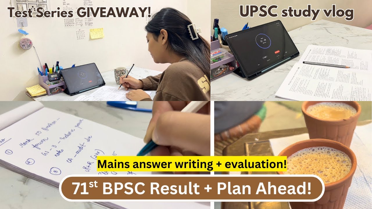 UPSC 2026 study vlog + GIVEAWAY | 71st BPSC Result | living alone in Delhi