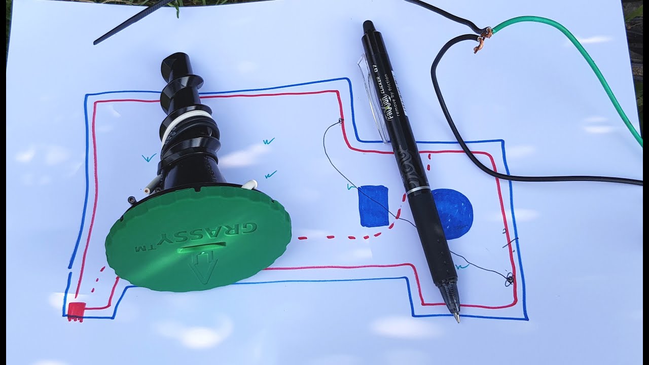 Robotpl&aelig;neklipper - test om guidekabel virker med Grassy - det g&oslash;r det!