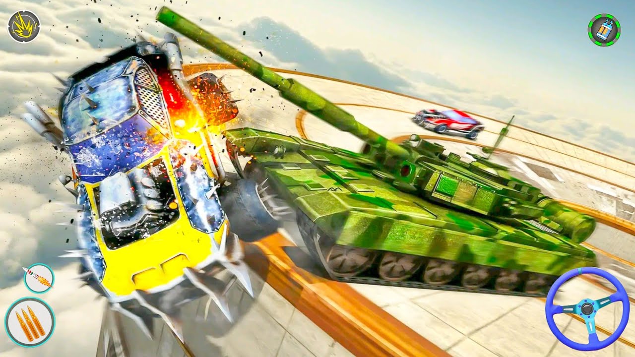 Military Tank VS Monster Trucks Demolition Derby Battle Simulator - Android Gameplay.