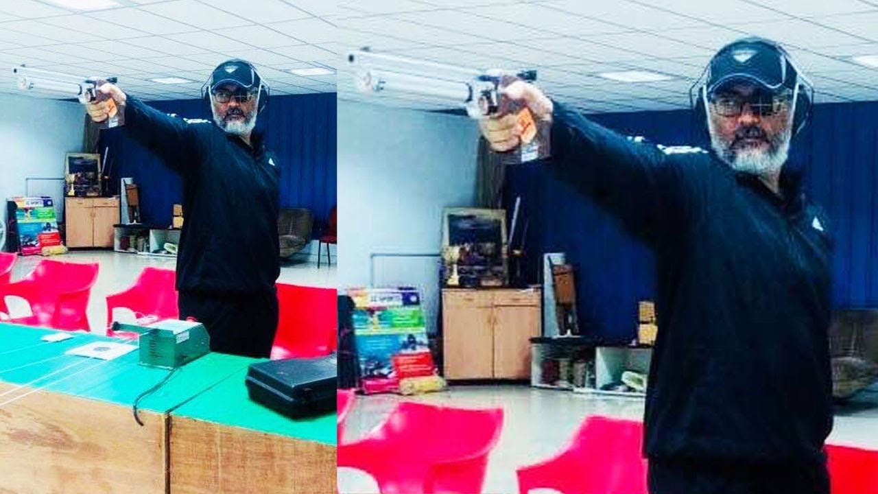 Thala Ajith practicing for rifle shooting tournament | Latest Video | Viswasam