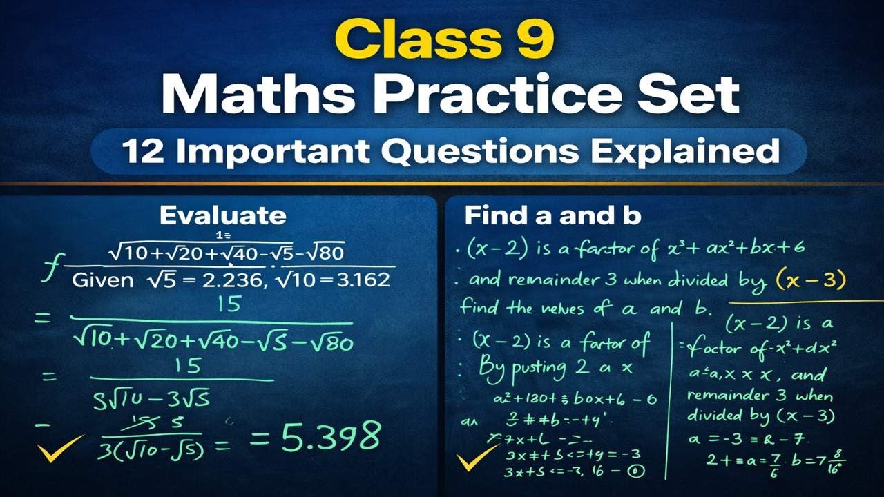 Class 9 Mathematics | Important Practice Questions