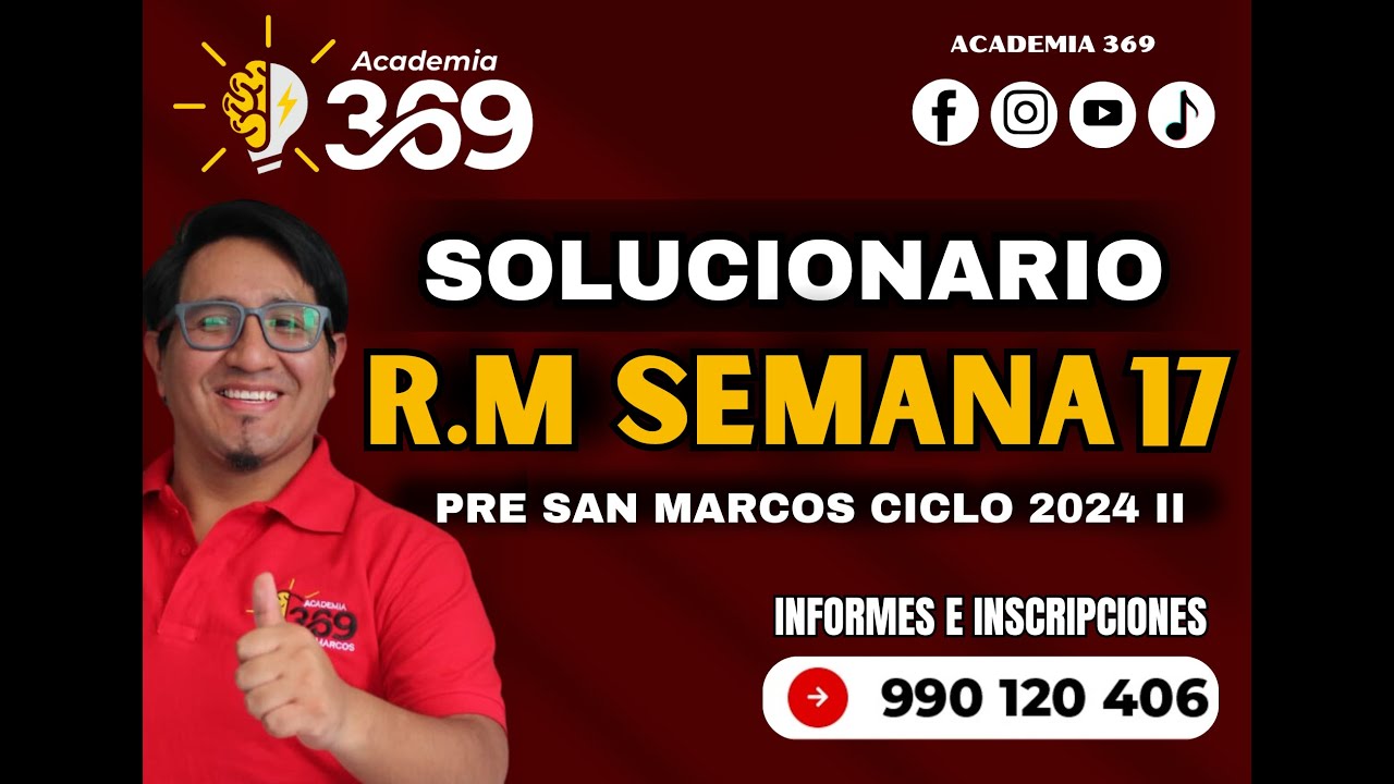 SOLUCIONARIO  SEMANA 17 PRE SM 2024 II (RM)