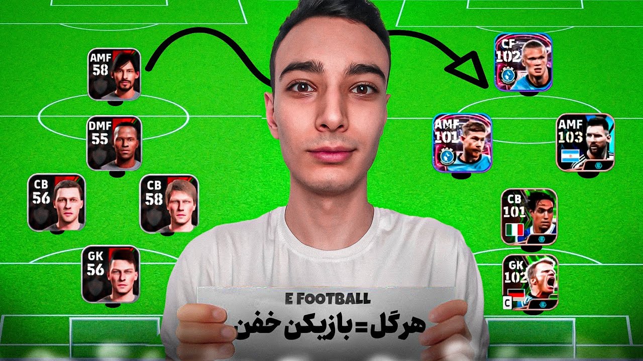 چالش هر گل = اضافه شدن یک بازیکن خفن به ترکیب😍⚽🔥+ مجازات