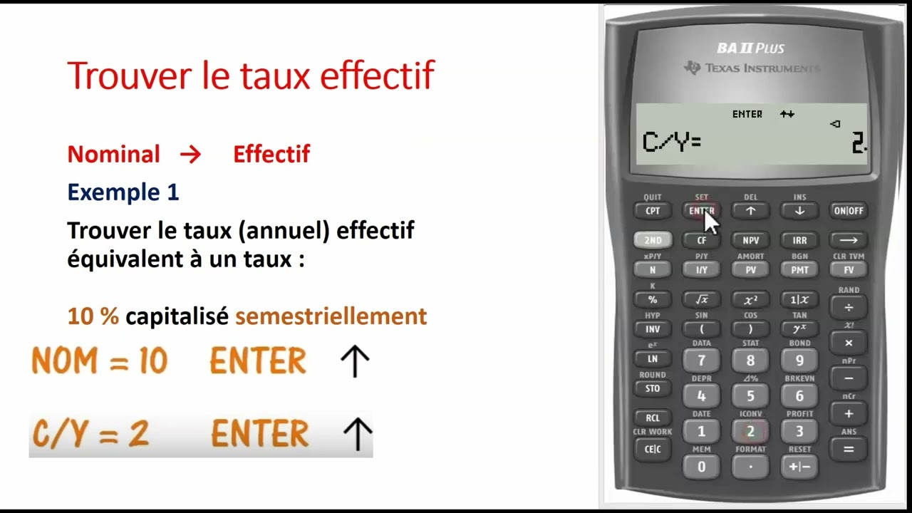 Conversion de Taux avec la Calculatrice BA II Plus : Effectif, Nominal, Fréquences de capitalisation