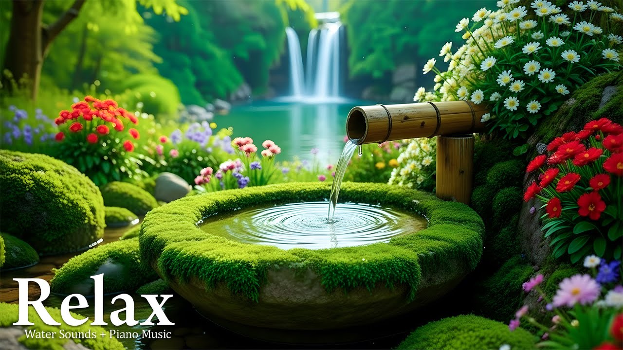Healing Piano + Water Sounds 🌿 Ease Overthinking, Reduce Stress, Sleep Sounds for Deep Inner Peace
