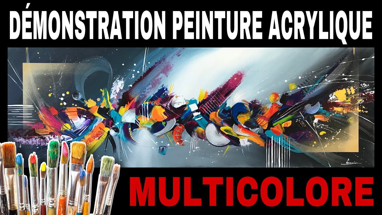 Démonstration peinture acrylique abstraite au couteau / apprendre la peinture acrylique