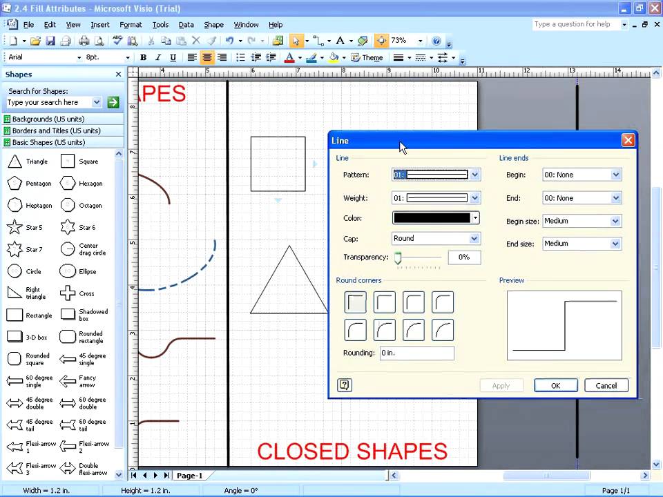 Visio 2007 - Changing Line & Fill Attributes