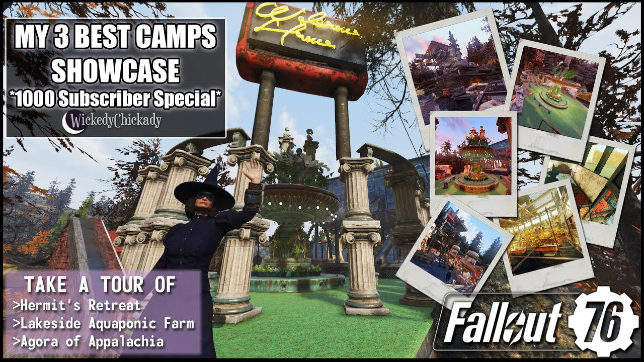 Camp Showcase Fallout 76 | My 3 Best Spots | Relocate for Player Vending | 1000 Subscriber Special