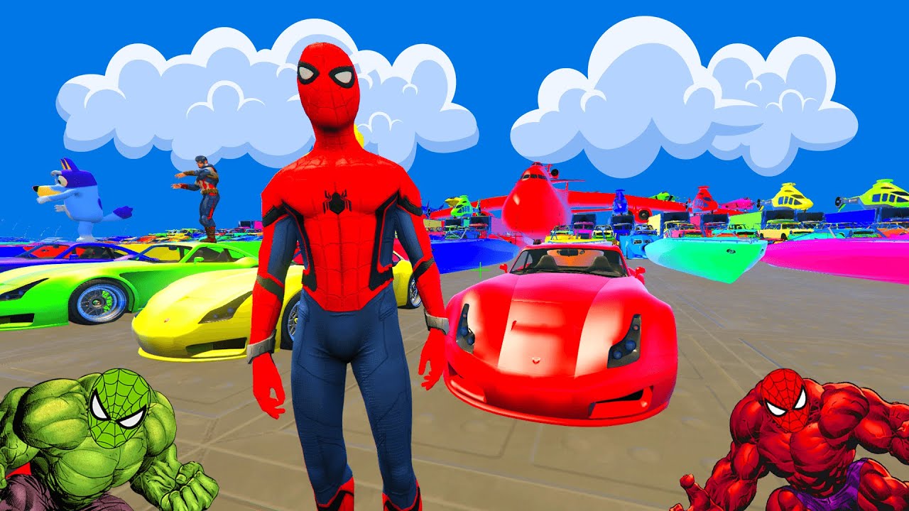 الرجل العنكبوت انقاذ باتمان  Spider-Man Rescue batman vs iron man vs venom funny GTA 5 superhero 261